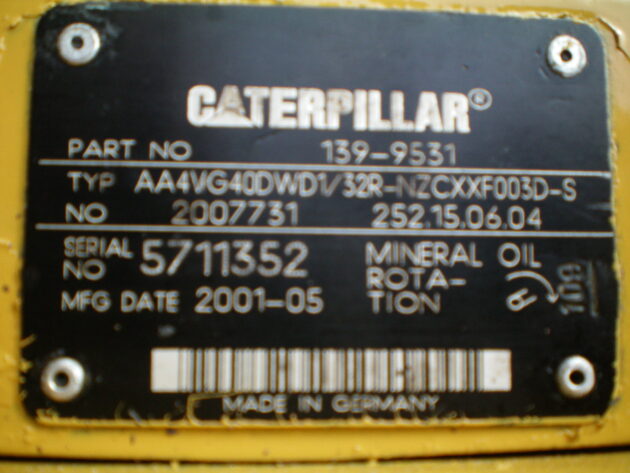 CATERPILLAR  M315  139-9531 - BOMBA DE GIRO AA4VG40DWD1/32R - Imagen 6