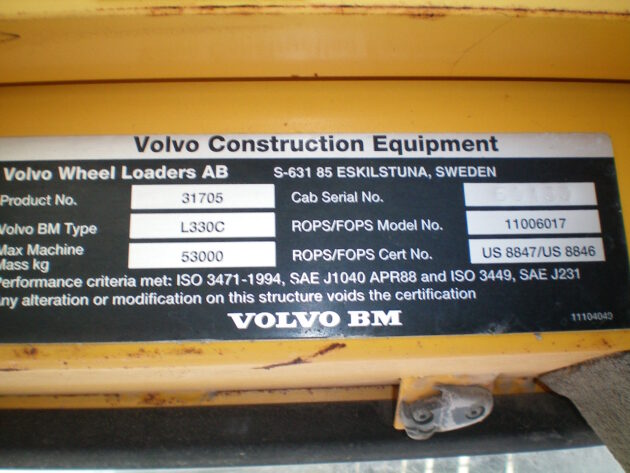 VOLVO  L330C  VOE31705 - CABINA - Imagen 9