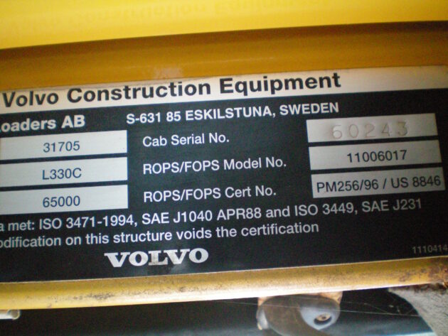 VOLVO  L330C  VOE31705 - CABINA - Imagen 9