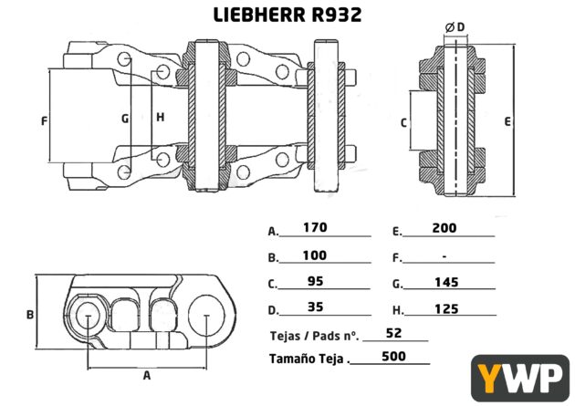 LIEBHERR  R932 LITRONIC   - CADENAS AL 80%