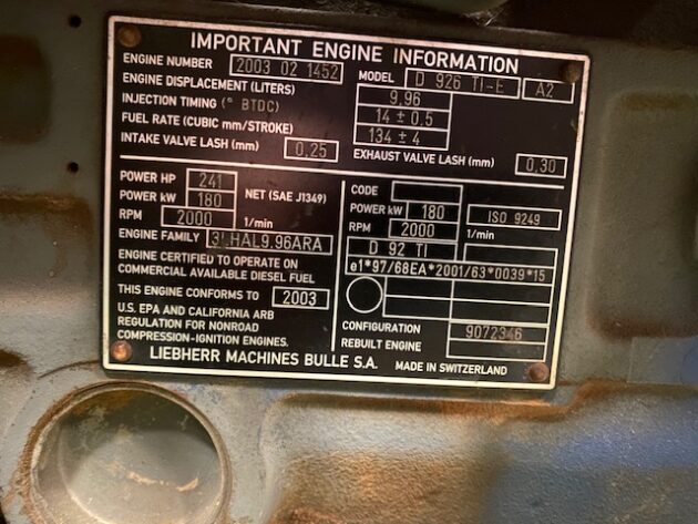 LIEBHERR  R944BHDS LITRONIC  9072346 - MOTOR TÉRMICO D926TI-E A2 - Imagen 8