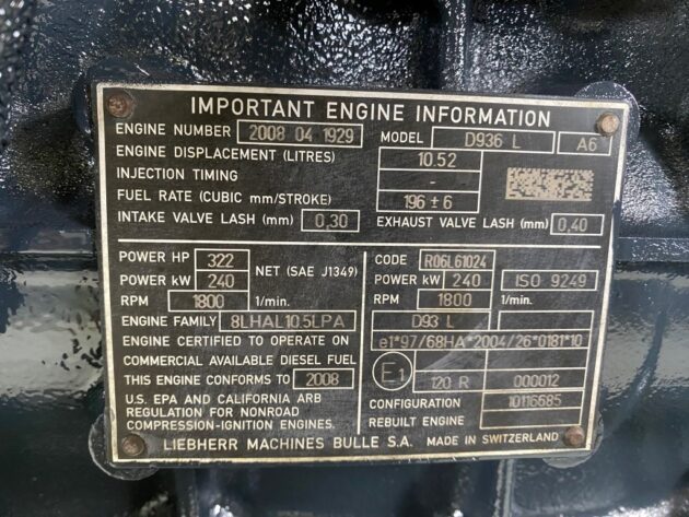 LIEBHERR  R954CHD LITRONIC  10116685 - MOTOR TÉRMICO D936L A6 - Imagen 9